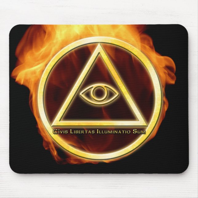 Illuminati on Fire Mouse Pad (Front)