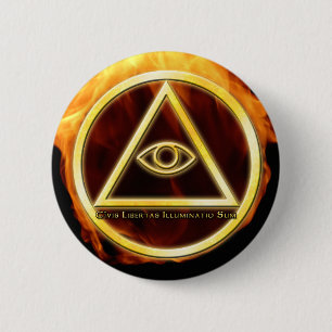 Illuminati on Fire Pinback Button