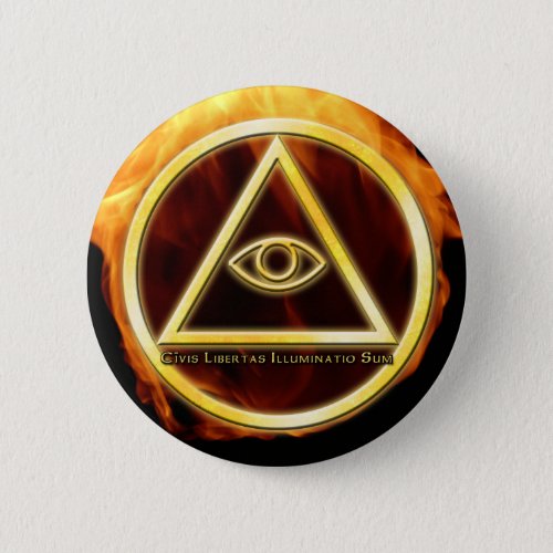 Illuminati on Fire Pinback Button