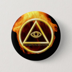 Illuminati on Fire Pinback Button