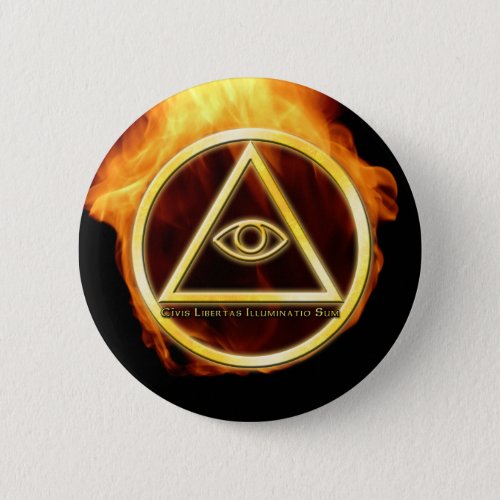 Illuminati on Fire Pinback Button