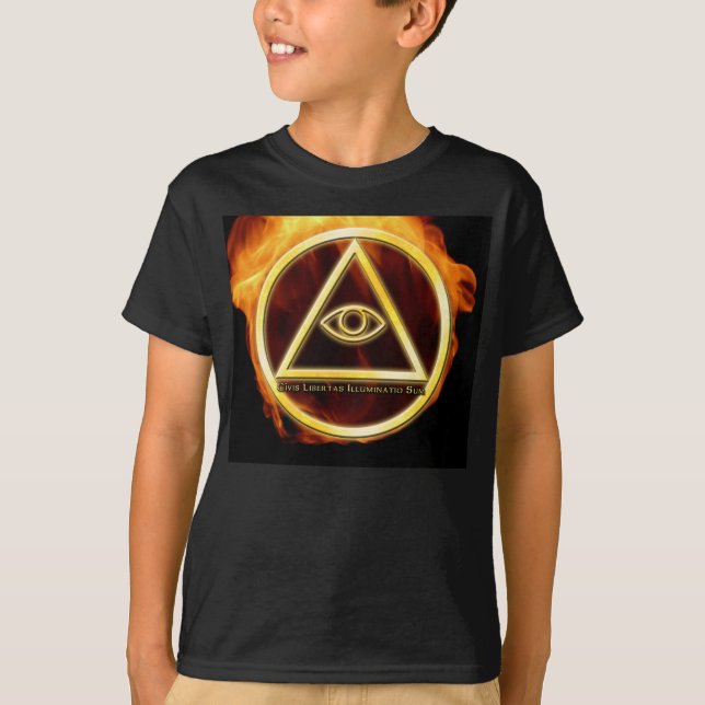 Illuminati on Fire T-Shirt (Front)