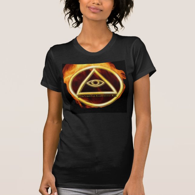 Illuminati on Fire T-Shirt (Front)