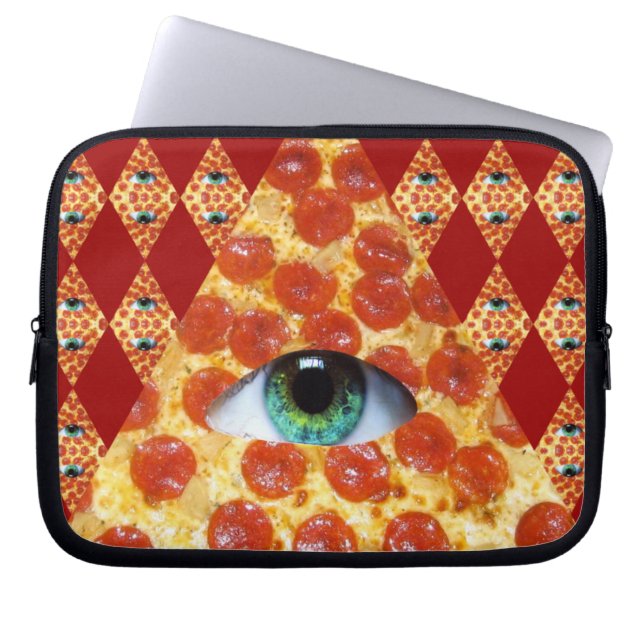 Illuminati Pizza Laptop Sleeve (Front)