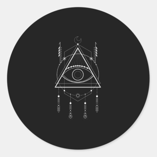 Illuminati Symbol Masonic Conspiracy Dream Catcher Classic Round Sticker