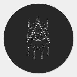 Illuminati Symbol Masonic Conspiracy Dream Catcher Classic Round Sticker