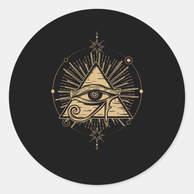 Illuminati Symbol Masonic Triangle Conspiracy Plan Classic Round Sticker (Front)