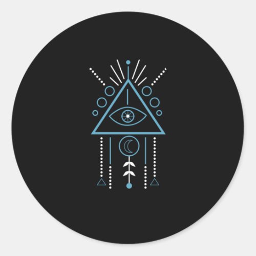 Illuminati Symbol Masonic Triangle Dreamcatcher Gi Classic Round Sticker