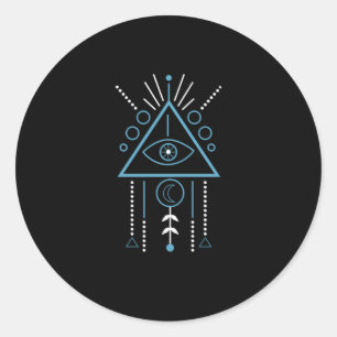 Illuminati Symbol Masonic Triangle Dreamcatcher Gi Classic Round Sticker