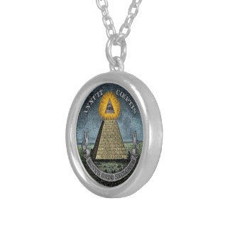 illuminati symbol silver plated necklace
