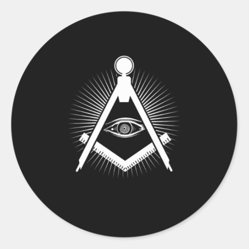 Illuminati Triangle Conspiracy Masonic All Seeing  Classic Round Sticker
