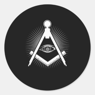 Illuminati Triangle Conspiracy Masonic All Seeing Classic Round Sticker