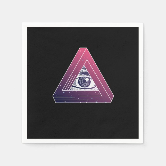 Illuminati Triangle Symbol Masonic Conspiracy Gift Napkins (Front)