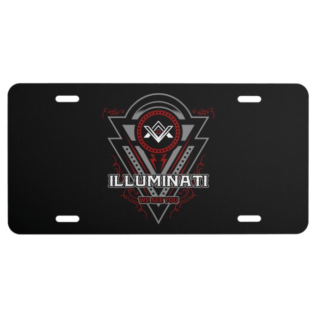 Illuminati We See You All Seeing Eye License Plate (Front)