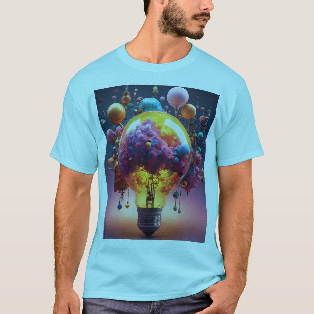"Illuminating Creativity: A Fusion of Light  T-Shirt (Front)