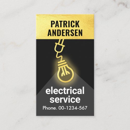 Illuminating Gold Bulb Powers Your Name Business Card