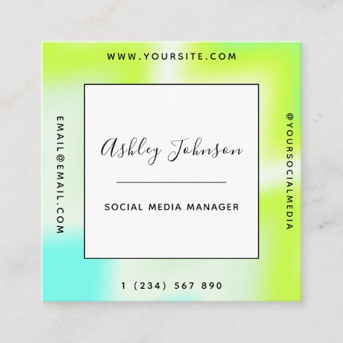 Illuminating Green Shade Spring Fresh Social Media Square Business Card