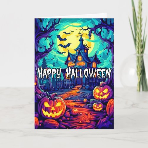 Illuminating Halloween Haunted Mansion Card