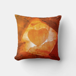 Illuminating heart throw pillow