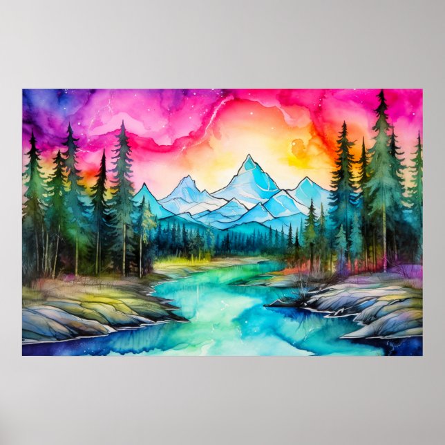 Illuminating Night Sky After Dark Poster (Front)