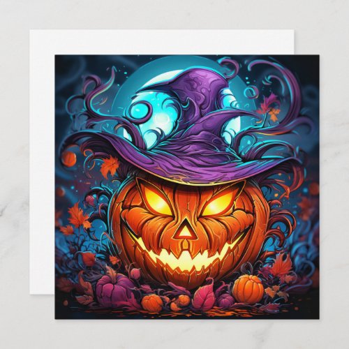 Illuminating Pumpkin Happy Halloween Card
