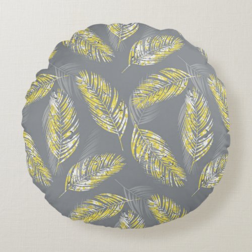 Illuminating Toucans Marbling Tropical Round Pillow