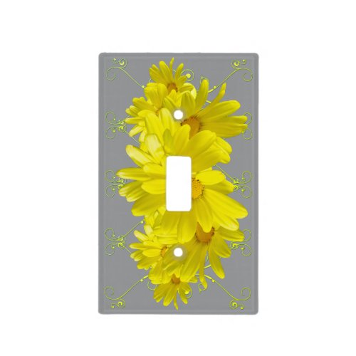 Illuminating Yellow Daisy Blossoms Light Switch Cover