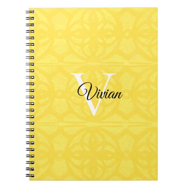 Illuminating Yellow Spiral Photo Notebook (Front)
