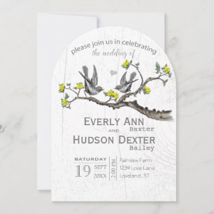 Illuminating Yellow & Ultimate Gray Boho Wedding Invitation