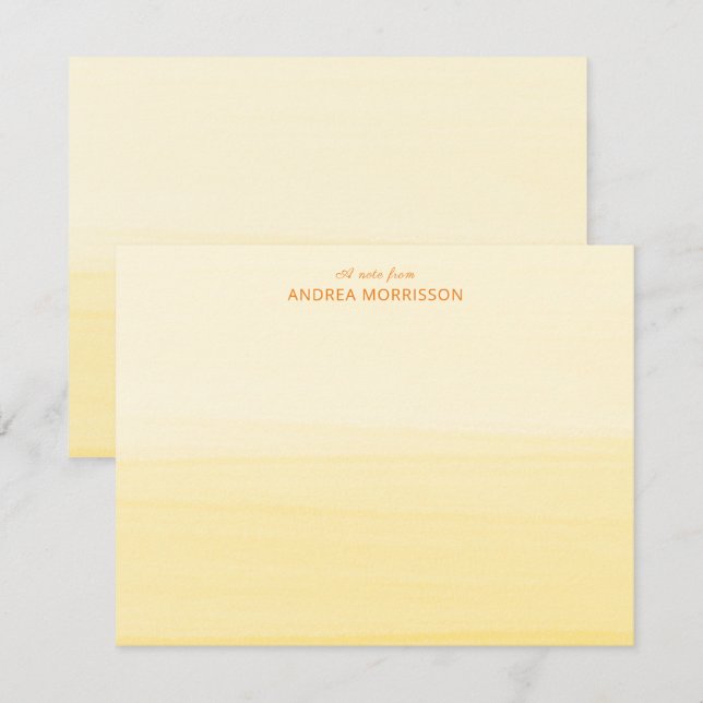 Illuminating Yellow Watercolor Ombre Note Card (Front/Back)