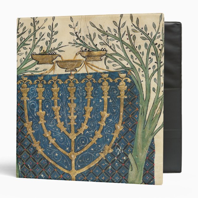 Illumination of a menorah, from binder (Front/Inside)