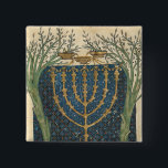 Illumination of a menorah, from button<br><div class="desc">Illumination of a menorah,  from the Jewish Cervera Bible,  1299 | by Joseph Asarfati | Art Location: Instituto da Biblioteca Nacional,  Lisbon,  Portugal | French Artist | Image Collection Number: XIR161985</div>