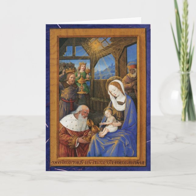 Illumination of the Adoration Christian Christmas Holiday Card (Front)