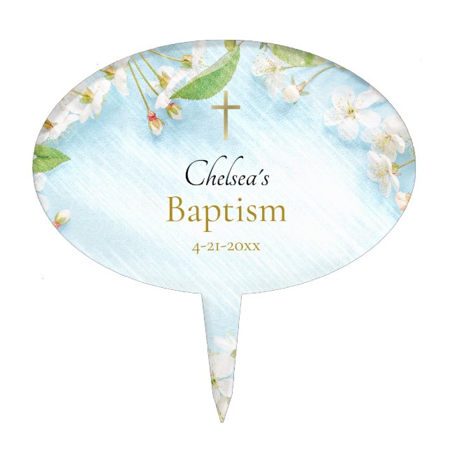 Illumination Orthodox Christian Baptism Cake Topper (Front)