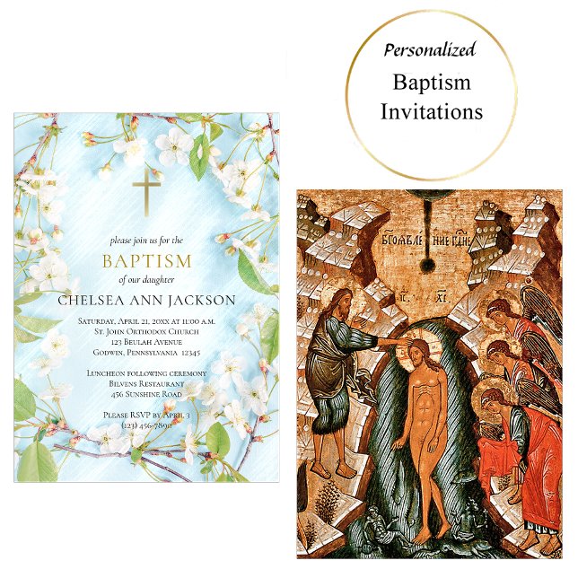Illumination Orthodox Christian Baptism Invitation (Creator Uploaded)