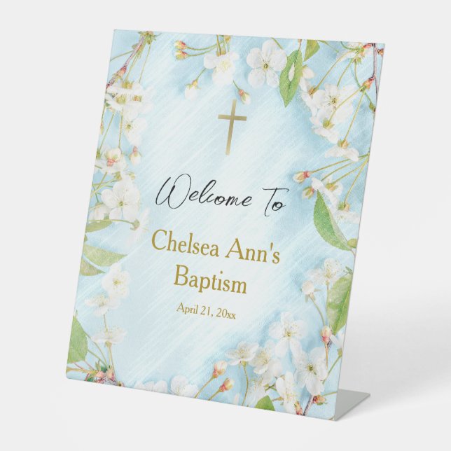 Illumination Orthodox Christian Baptism Pedestal Sign (Front)