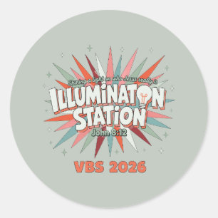 Illumination Station VBS 2026 John 8:12 Vacation Classic Round Sticker