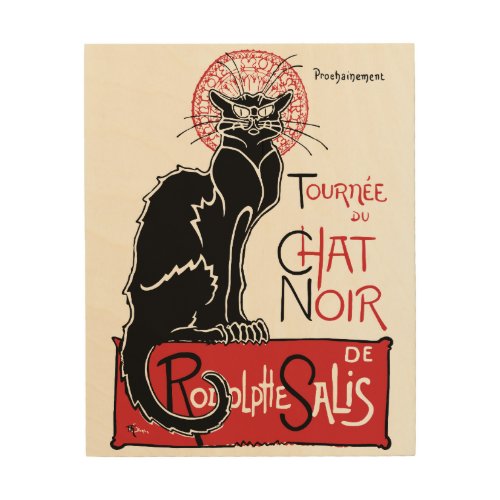 Illus Le Chat Noir Wood Wall Decor