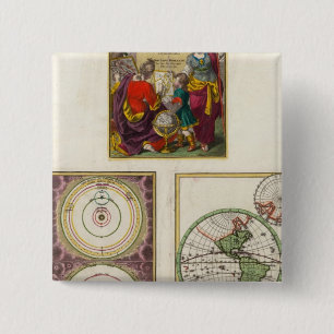 Illus Title Page Solar system, Charte vom Globo Pinback Button