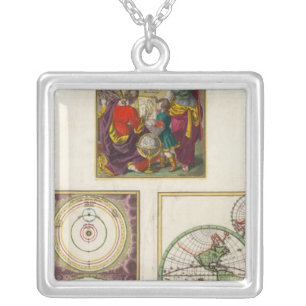 Illus Title Page Solar system, Charte vom Globo Silver Plated Necklace