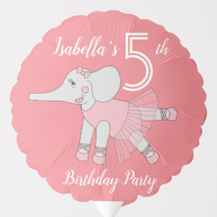 illusima Ballerina Elephant Peach Party Balloon