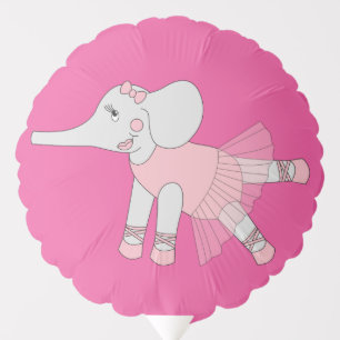 illusima Ballerina Elephant Pink Birthday Party Balloon