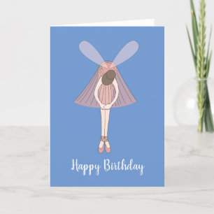 illusima Ballerina Fairy Blue Birthday Card