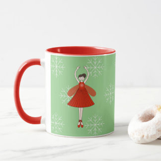 illusima Ballerina Fairy Christmas Snowflakes Mug