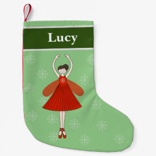 illusima Ballerina Fairy Christmas Snowflakes Small Christmas Stocking
