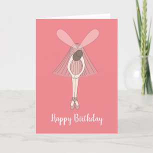 illusima Ballerina Fairy Peach Birthday Card