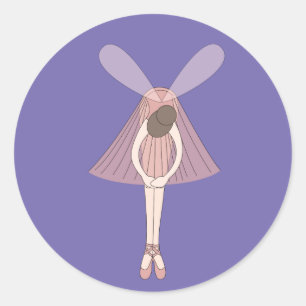 illusima Ballerina Fairy Purple Classic Round Sticker