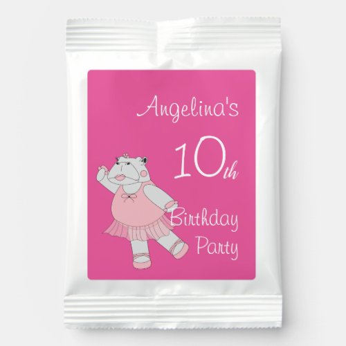 illusima Ballerina Hippo Pink 10th Birthday Hot Chocolate Drink Mix