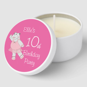 illusima Ballerina Hippo Pink 10th Birthday Mini Candle Favors