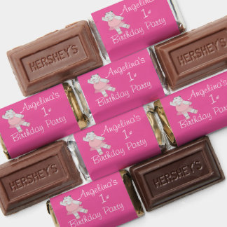 illusima Ballerina Hippo Pink 1st Birthday Hershey's Miniatures